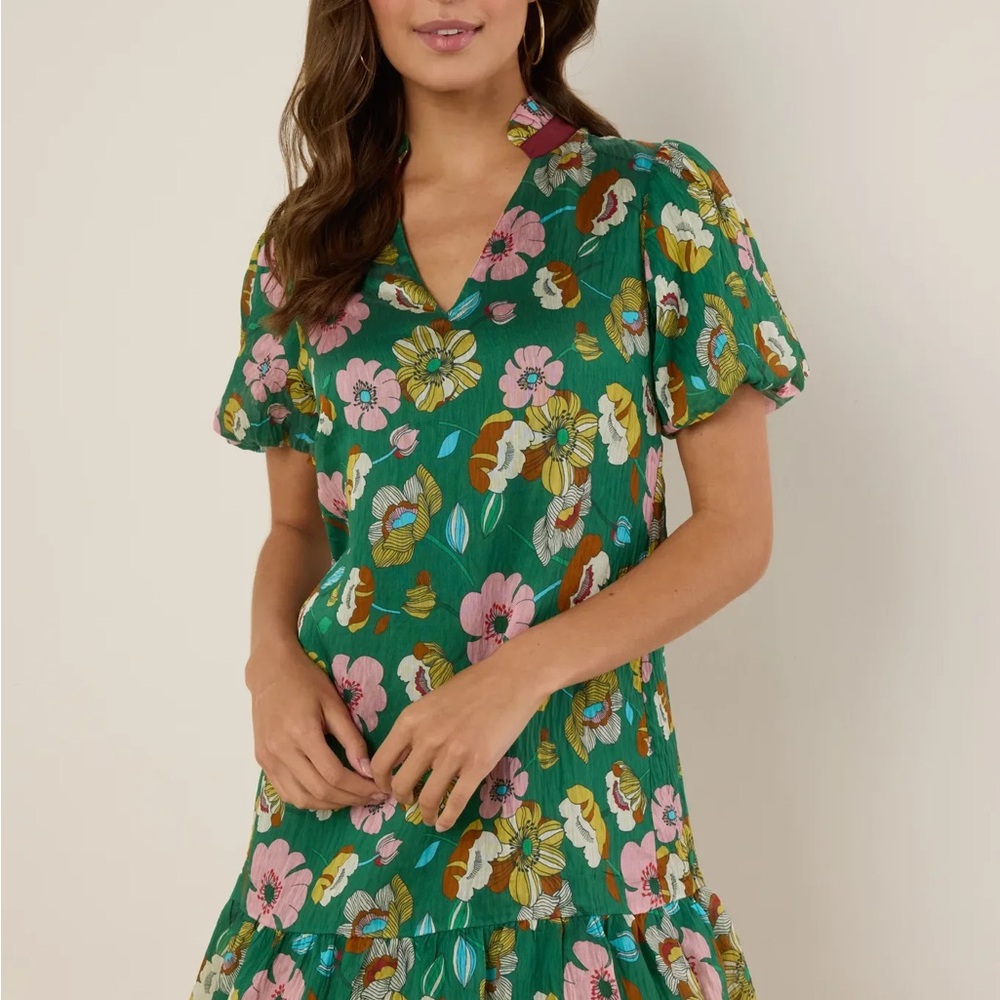 THML / AVARA Green Floral Dress